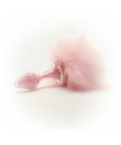 Crystal Delights Magnetic Sparkle Bunny Tail Plug Pink