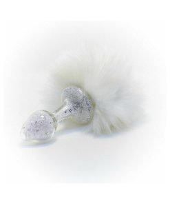 Crystal Delights Magnetic Sparkle Bunny Tail Plug White