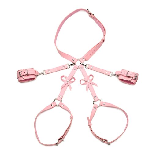 Strict Bondage Harness With Bows Pink Xl-2Xl - Image 2