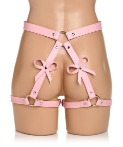 Strict Bondage Harness With Bows Pink Xl-2Xl