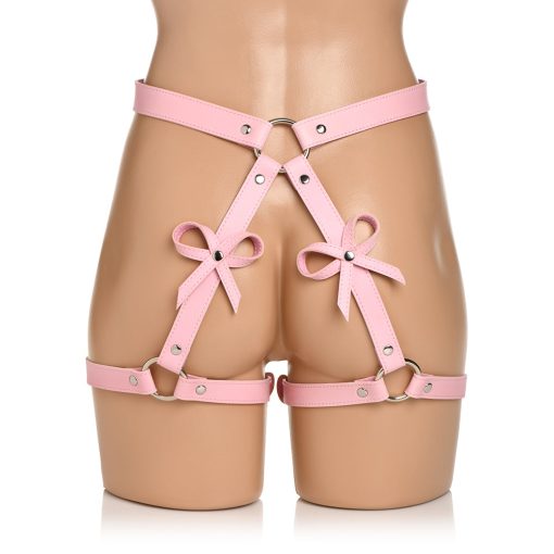 Strict Bondage Harness With Bows Pink Xl-2Xl - Image 8