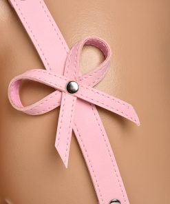 Strict Bondage Harness With Bows Pink Xl-2Xl