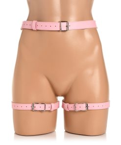 Strict Bondage Harness With Bows Pink Xl-2Xl