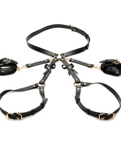 Strict Bondage Harness With Bows Black Xl-2Xl
