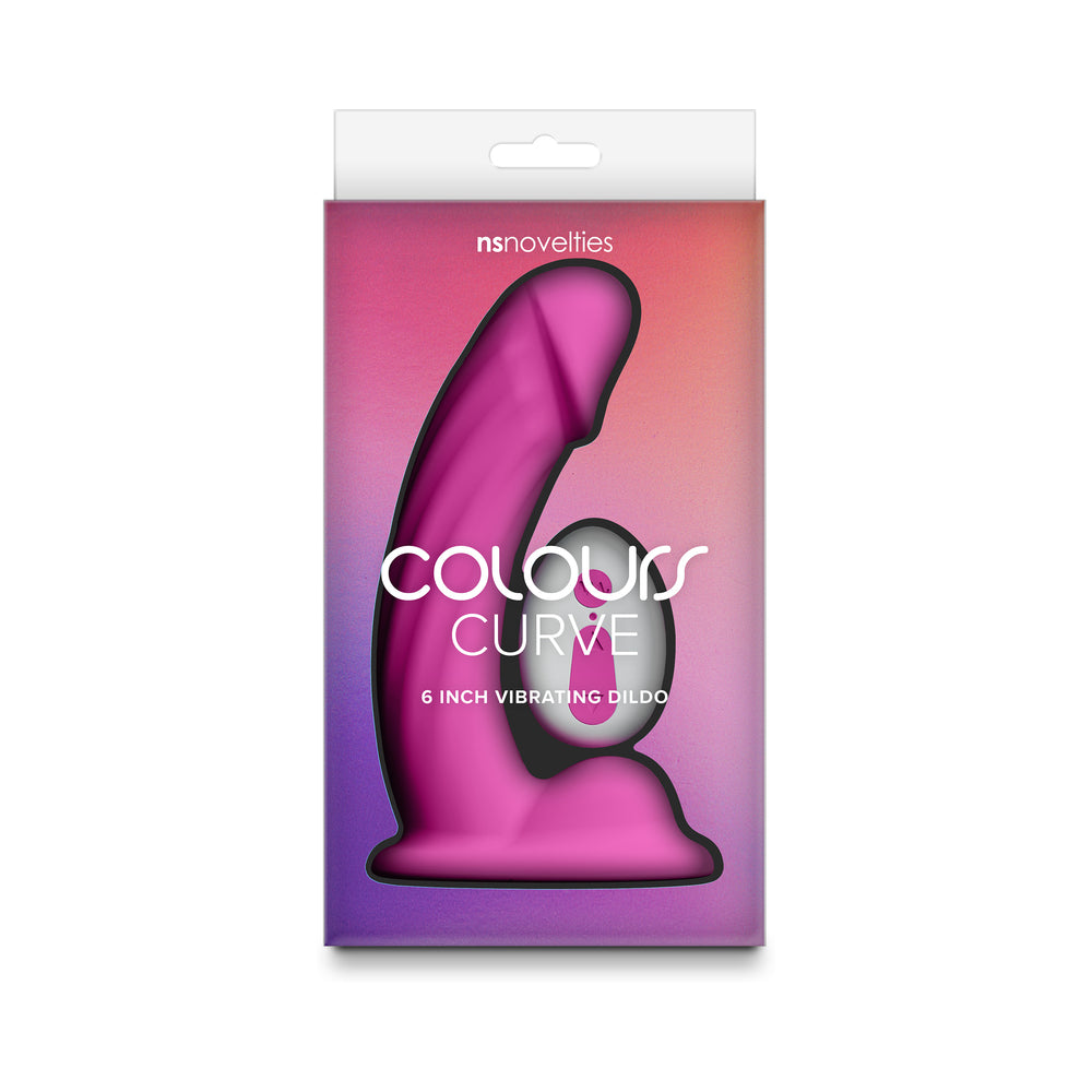 Colours Curve Vibrating 6 In. Dildo Pink 1 Colours Curve Vibrating 6 In. Dildo Pink