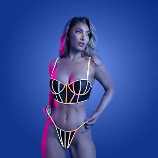 Fantasy Lingerie Glow Solar Flare Underwire Bra & Panty S/M - Image 2