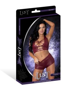 Lust Fetish Thalia Faux Leather Lingerie Set – Burgundy L/XL 11 Lust Fetish Thalia Faux Leather Lingerie Set – Burgundy L/XL