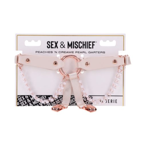 Sportsheets Sex & Mischief Peaches 'N Creame Pearl Garters
