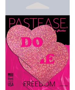 Pastease Glitter 'Do Me' Heart Pasties Pink