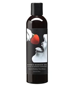 Earthly Body Edible Massage Oil Succulent Strawberry 8Oz