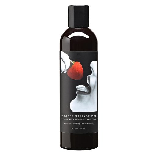 Earthly Body Edible Massage Oil Succulent Strawberry 8Oz