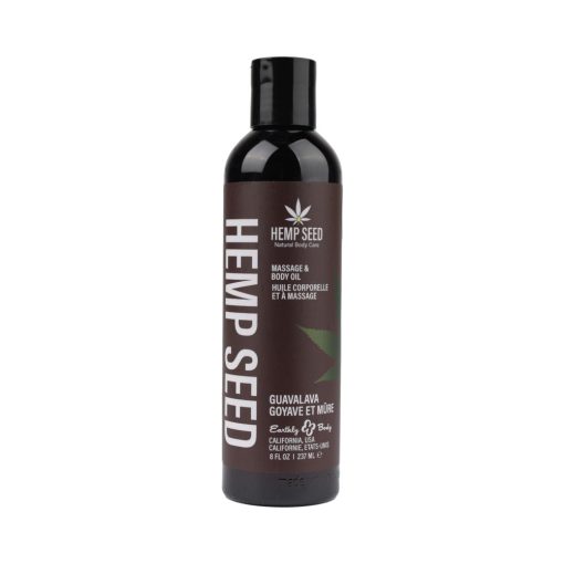 Earthly Body Hemp Seed Massage Oil Guavalava 8 Oz.