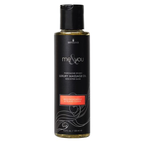Sensuva Me & You Pheromone-Infused Luxury Massage Oil Passion Fruit Guava 4.2 Oz.