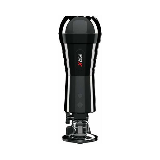 Pdx Elite Cock Compressor Rechargeable Vibrating Stroker With Hands-Free Suction Cup Beige/Black - Image 3
