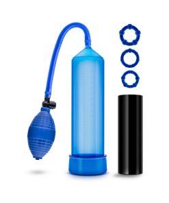 Quickie Kit Go Big Pump, Stroker & 3-Piece Cockring Set Blue