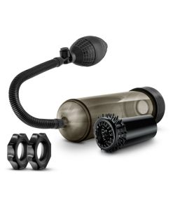 Quickie Kit Thick Cock Pump, Stroker & 2-Piece Cockring Set Black