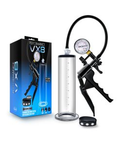 Performance Vx8 Premium Penis Pump System With Silicone Cock Strap Clear