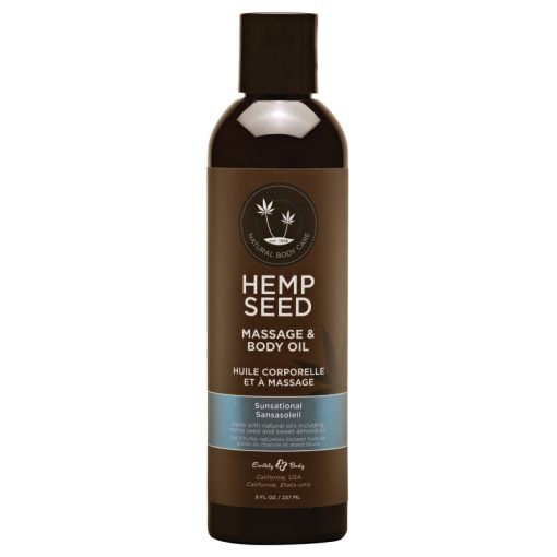 Earthly Body Hemp Massage Oil Sunsational 8 Oz.