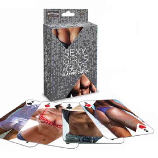 Sexy Girl And Guy Playing Cards