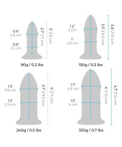 B-Vibe 4-Piece Anal Dilators Glass Plug Set