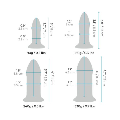 B-Vibe 4-Piece Anal Dilators Glass Plug Set - Image 8
