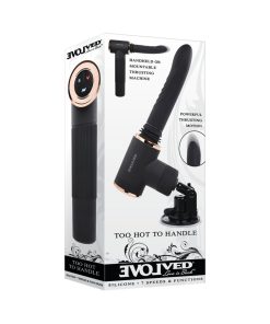 Evolved Too Hot To Handle Rechargeable Silicone Thrusting Sex Machine Black