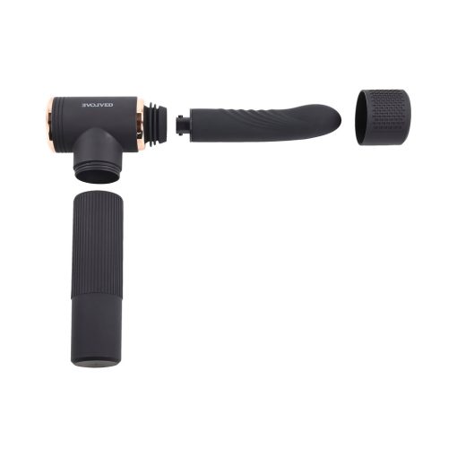 Evolved Too Hot To Handle Rechargeable Silicone Thrusting Sex Machine Black - Image 2