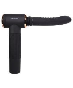 Evolved Too Hot To Handle Rechargeable Silicone Thrusting Sex Machine Black