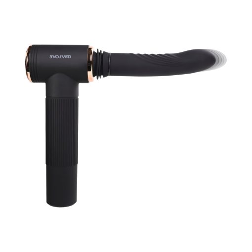 Evolved Too Hot To Handle Rechargeable Silicone Thrusting Sex Machine Black - Image 8