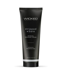 Wicked Stripped + Bare Unscented Sensual Massage Cream 4 Oz.