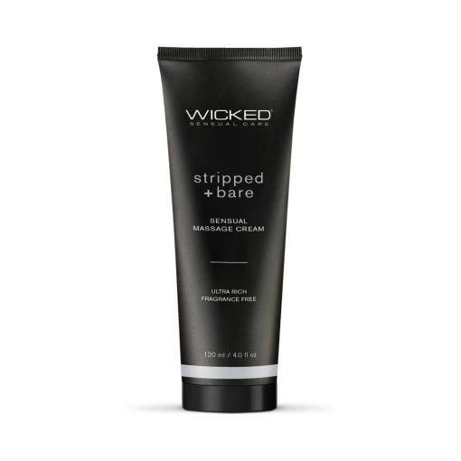 Wicked Stripped + Bare Unscented Sensual Massage Cream 4 Oz.