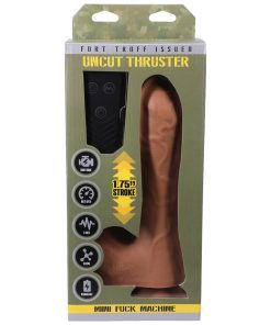 Fort Troff Uncut Thruster Mini Fuck Machine Rechargeable Remote-Controlled Silicone 8.5 In. Thrusting Dildo Tan