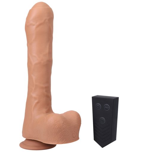 Fort Troff Uncut Thruster Mini Fuck Machine Rechargeable Remote-Controlled Silicone 8.5 In. Thrusting Dildo Tan - Image 7