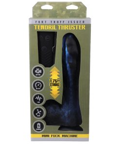 Fort Troff Tendril Thruster Mini Fuck Machine Rechargeable Remote-Controlled Silicone 8.5 In. Thrusting Dildo Blue/Black
