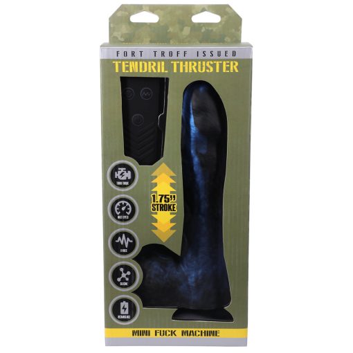 Fort Troff Tendril Thruster Mini Fuck Machine Rechargeable Remote-Controlled Silicone 8.5 In. Thrusting Dildo Blue/Black