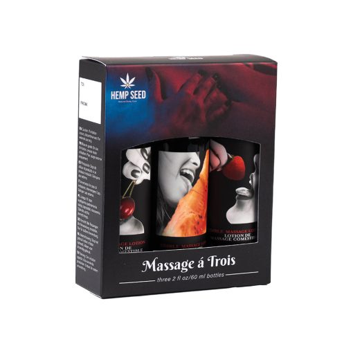 Earthly Body Massage-A-Trois Edible Massage Lotion 3-Piece Gift Set Box 2 Oz. - Image 2