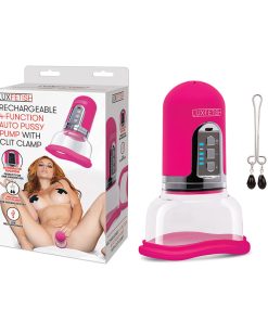 Lux Fetish Rechargeable 4-Function Auto Pussy Pump With Clit Clamp