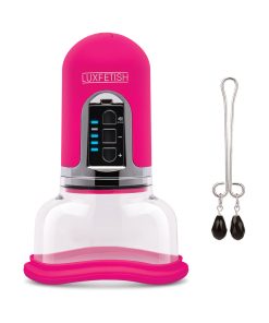 Alternative view of Lux Fetish Rechargeable 4-Function Auto Pussy Pump With Clit Clamp