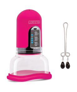 Lux Fetish Rechargeable 4-Function Auto Pussy Pump With Clit Clamp