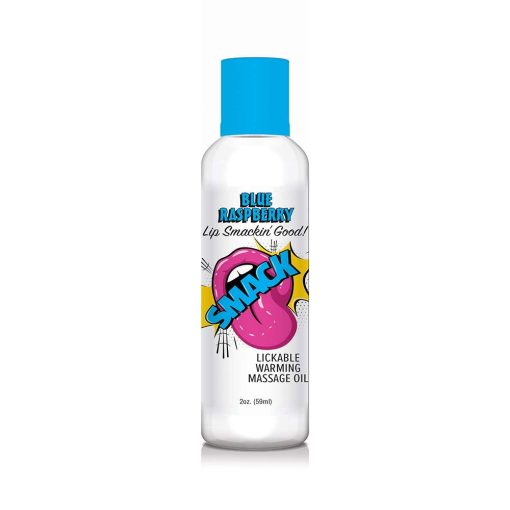 Smack Lickable Massage Oil Blue Raspberry 2 Oz.