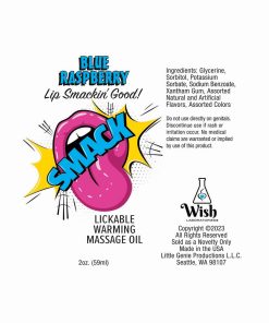 Alternative view of Smack Lickable Massage Oil Blue Raspberry 2 Oz.