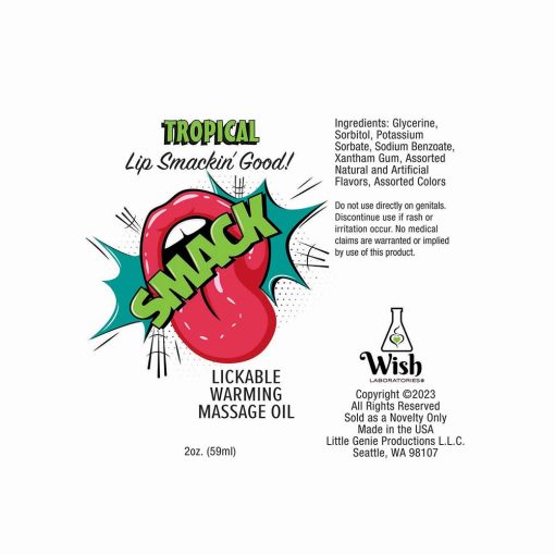 Smack Lickable Massage Oil Tropical 2 Oz. - Image 2