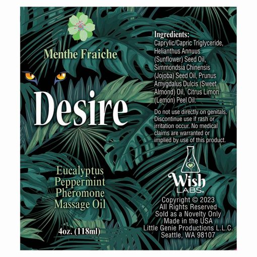 Desire Pheromone Massage Oil Eucalyptus/Peppermint 4 Oz. - Image 2