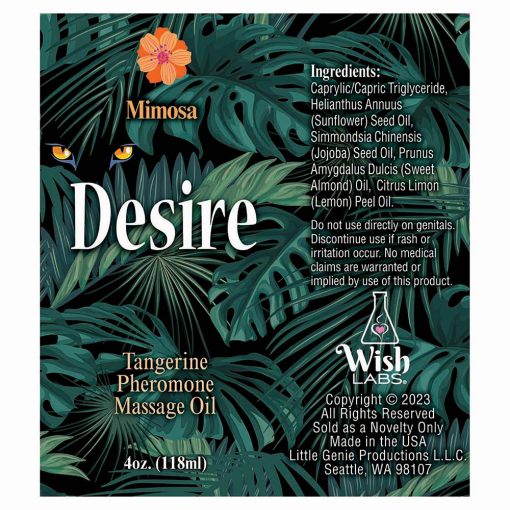 Desire Pheromone Massage Oil Tangerine 4 Oz. - Image 2