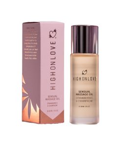 Highonlove Mini Massage Oil Strawberries & Champagne 1 Oz.