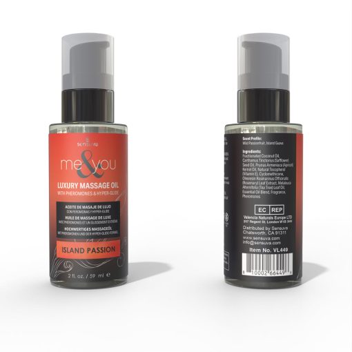 Sensuva Me & You Pheromone-Infused Luxury Massage Oil Island Passion 2 Oz. - Image 2