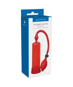 Me You Us Pumped Up Fire Penis Pump Red