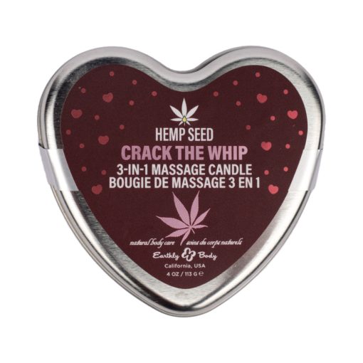 Earthly Body Hemp Seed Valentine 3-In-1 Massage Candle Crack The Whip 4.7 Oz. - Image 2