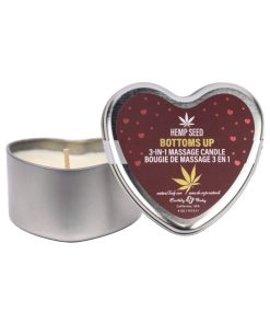 Earthly Body Hemp Seed Valentine 3-In-1 Massage Candle Bottom'S Up 4.7 Oz.