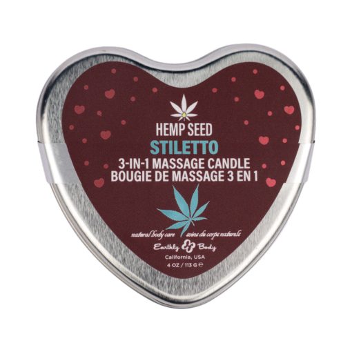 Earthly Body Hemp Seed Valentine 3-In-1 Massage Candle Stiletto 4.7 Oz. - Image 2